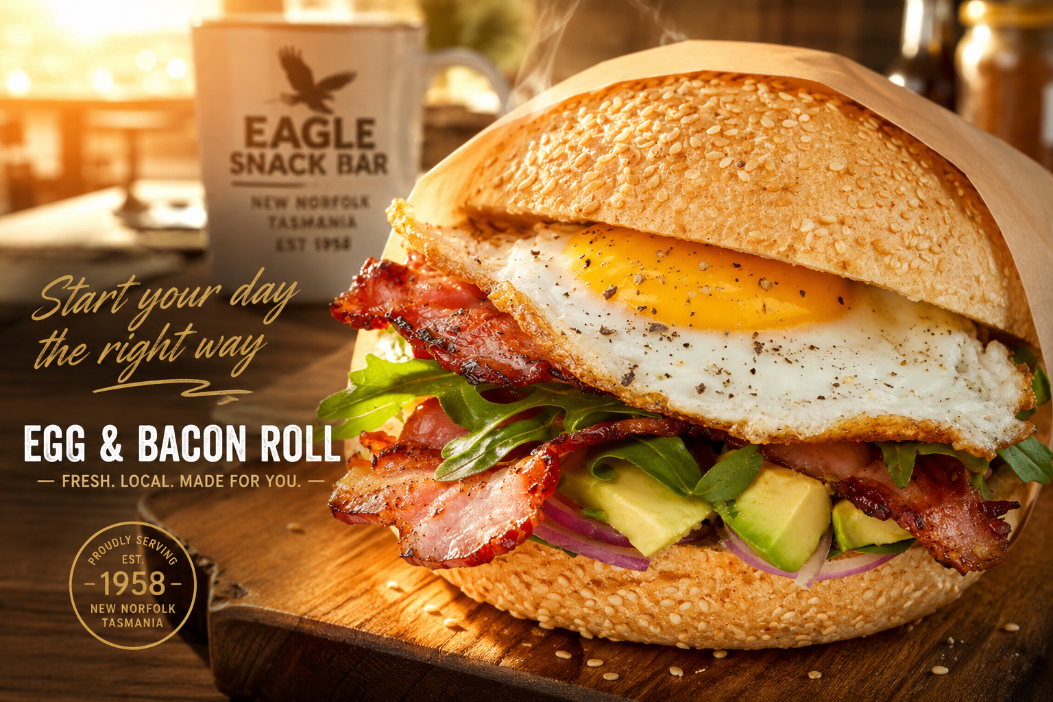 Fresh Egg & Bacon Roll
